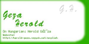 geza herold business card